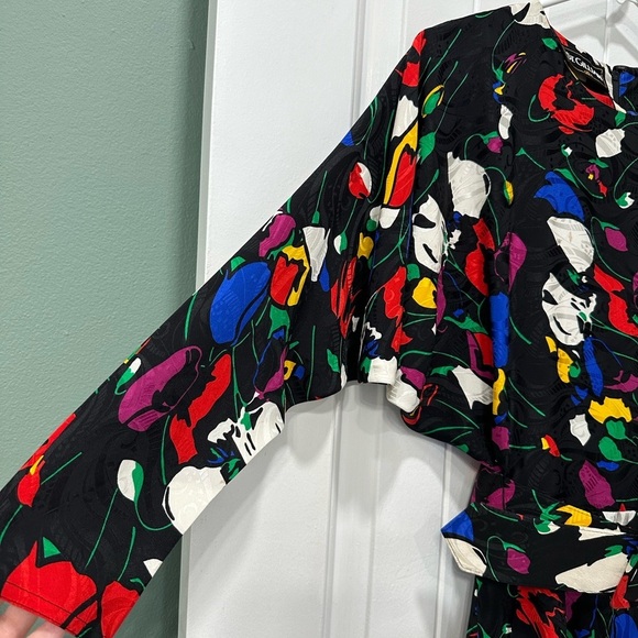 St. Gillian Vintage 100% Silk Long Sleeve Ruffled Dress - Picture 7 of 8